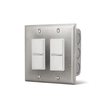 Infratech Flush Mount In-Wall Dual Stacked Duplex Switch - 14-4305